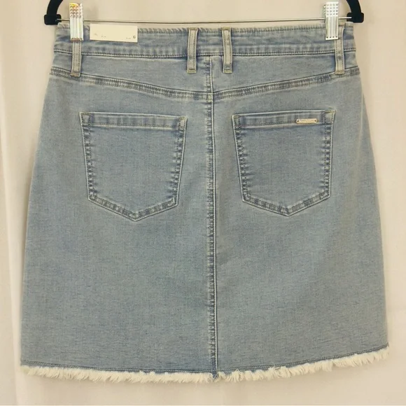 Tommy Bahama Boracay® Indigo Raw-Edge Midi Bleach Wash Denim Skirt Size 6. NWT - Picture 6 of 14